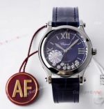 AF Factory 1:1 Best Edition Chopard Happy Sport Diamonds Watch Blue Dial 36mm